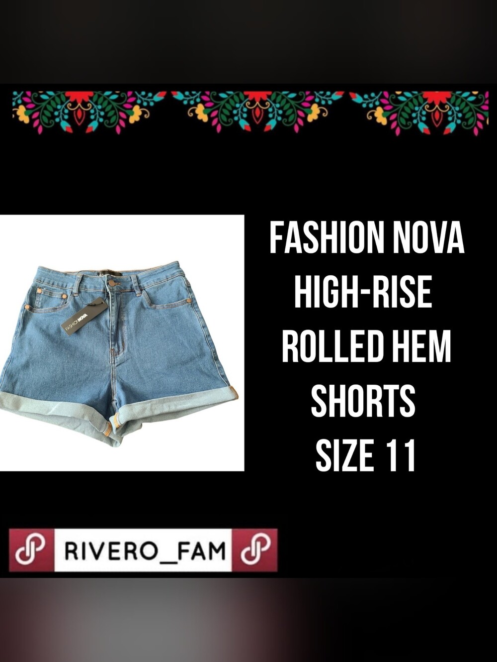FASHION NOVA | HIGH-RISE |  ROLLED HEM SHORTS | SIZE 11